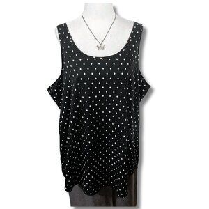 RICKI'S Plus-size black white diamond print tank top ~ Goth 2X XXL 3X XXXL shirt